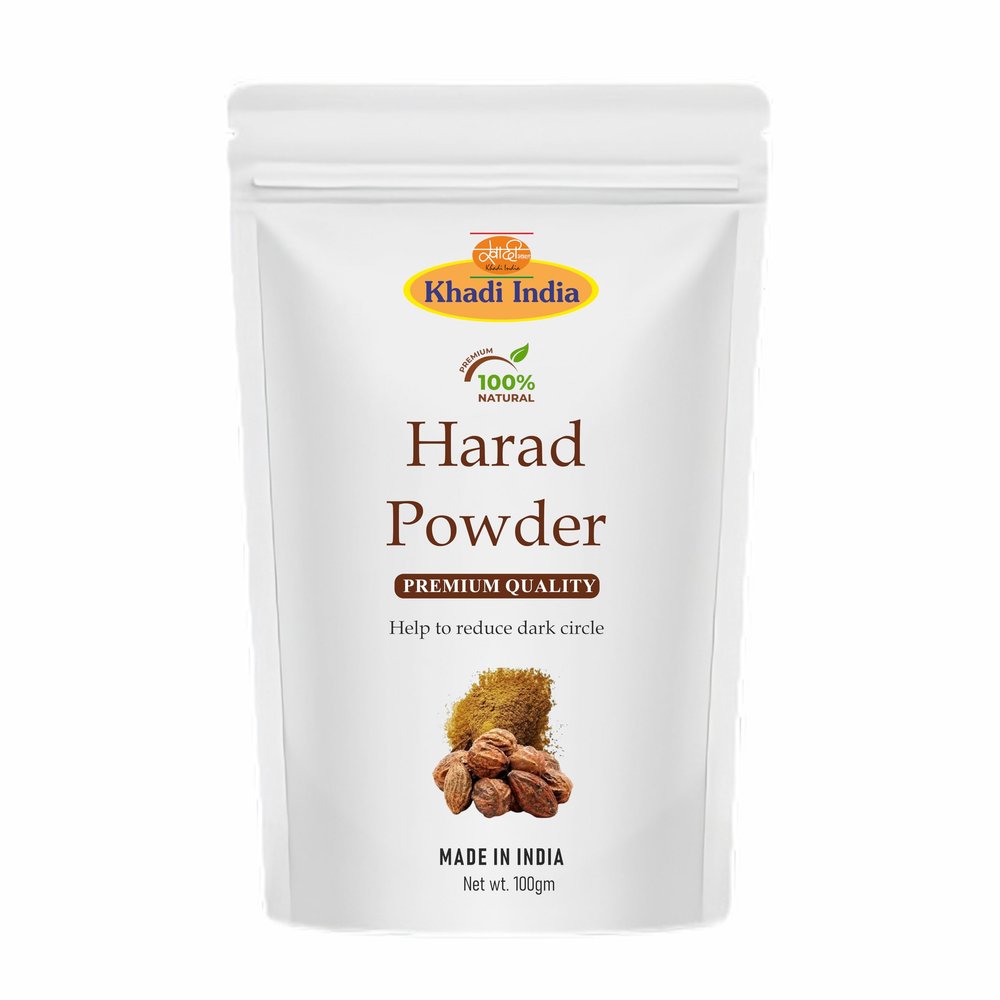Khadi 100% Pure & Organic Harad (Haritaki) Powder - Inknut for Dark Circles, Face, Skin Fresh (100gm.) Herbal Powder
