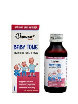 Paawan Herbal Baby Tone Tasty Baby Health Tonic| Supports Growth| Improves Digestion| Enhances Immunity - 100 ml