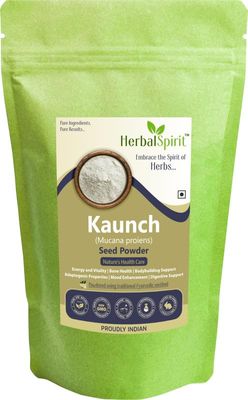 Herbal Spirit Kaunch Beej Powder, 250gm | Konch Beej Powder | Mucuna Pruriens Powder | Kapikachu Powder | Koch Ke Beej | Dulagondi Powder | Velvet Beans | White Konch Beej | White Konj Beej |