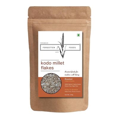 FORGOTTEN Foods Roasted Millet Flakes - Gluten Free Breakfast Cereals from Millet Whole Grains (250g, Kodo Millet)