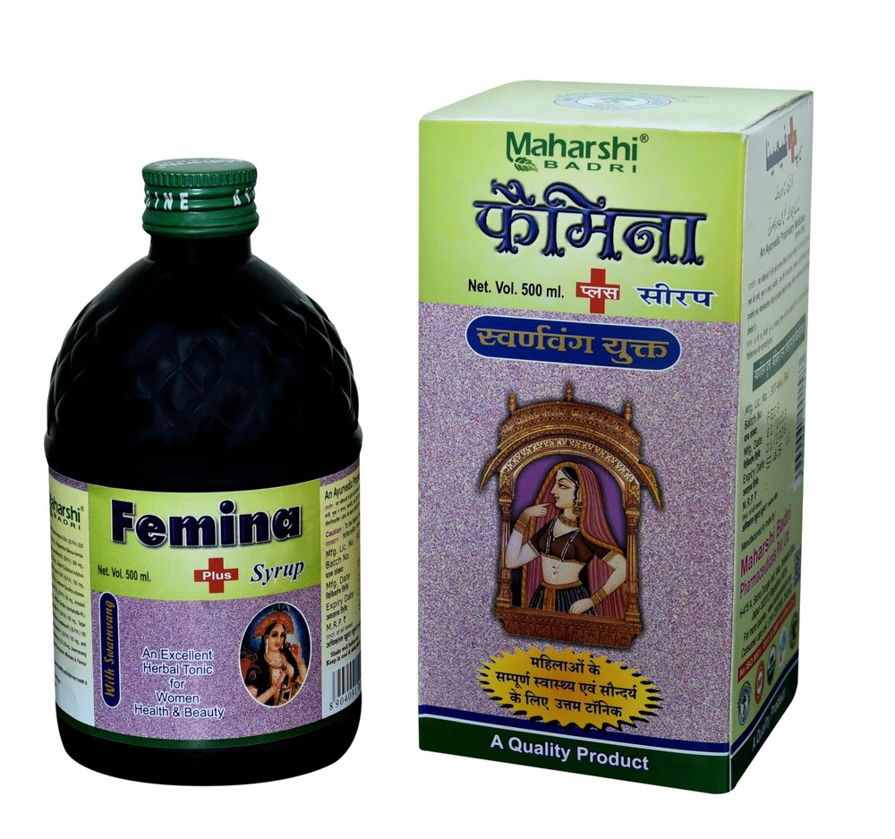 Maharshi Badri Femina Plus Herbal Tonic Syrup for Women's Health and Beauty, 500 ml