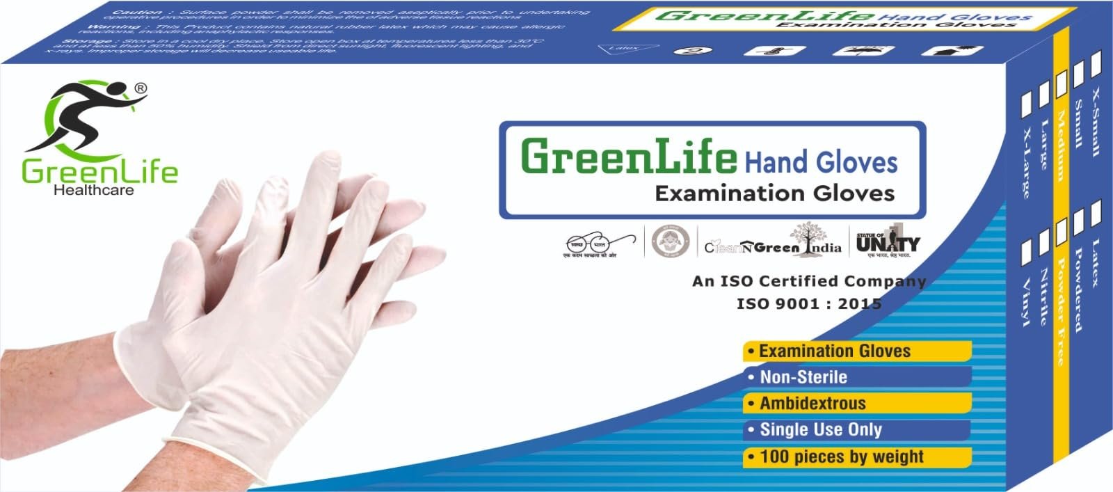 GREEN LIFE HEALTHCARE Vinyl Powder-Free Disposable Gloves for Multi-Purpose Use, Safe for Food Handling and Cleaning
