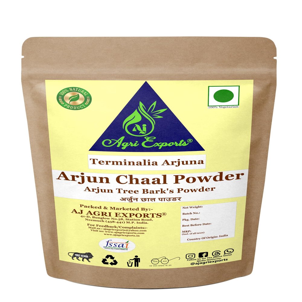 AJ AGRI EXPORTS Arjun ChaalPowder for Eating, Arjuna Powder, Terminalia Arjuna Bark Powder, 100% Natural, Supports Heart Health, Promotes Healthy Heart Functions (200 Grams)