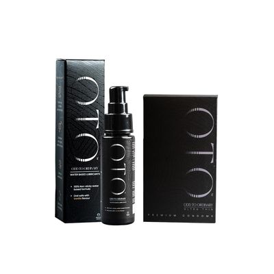 ODD TO ORDINARY Intimate Combo Pack of 2 Water-Based Lubricant 50ml & 10 Ultra-Thin Condoms for Men | Silicone-Free, Skin-Friendly, Long-Lasting Comfort, Protection & Natural Feel