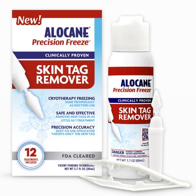 ALOCANE Precision Freeze, Skin Tag Remover, FDA-Cleared at-Home Cryotherapy Skin Tag Removal Kit with 12 Precision Tip Applicators, Helps Remove Skin Tags in As Little As 1 Treatment