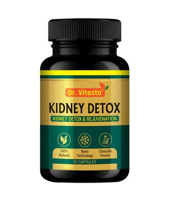 Dr. Vitasta Kidney Detox and Rejuvenation Capsules, 100% Natural, 50 Capsules