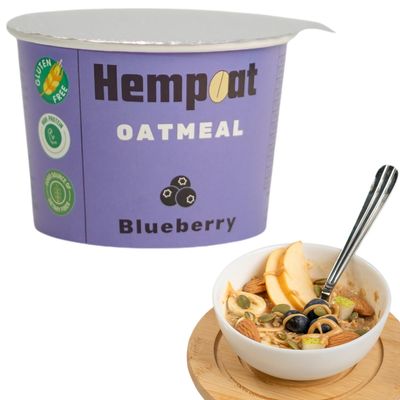 Hempoat - Blueberry High Protein Instant Oatmeal - with Super Seeds and Real Bluebery - Gluten-Free, No Artificial Colors, Flavors, or Preservatives | On The Go Breakfast