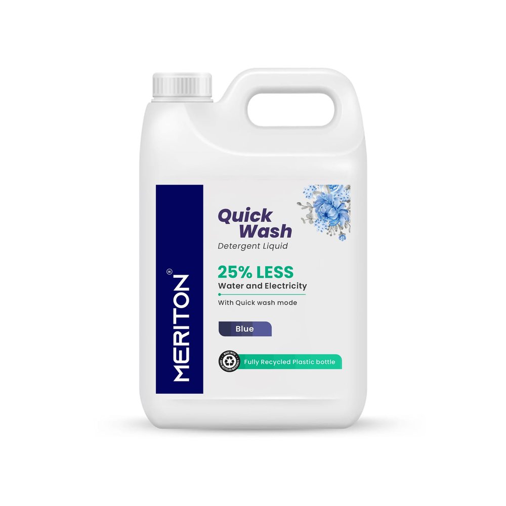 Meriton Quick Wash Liquid Detergent - 5 Liter | Advanced Cleaning Solution For Tough Stains And Color Care | Perfect For Every Fabric And Compatible With All Washing Machines