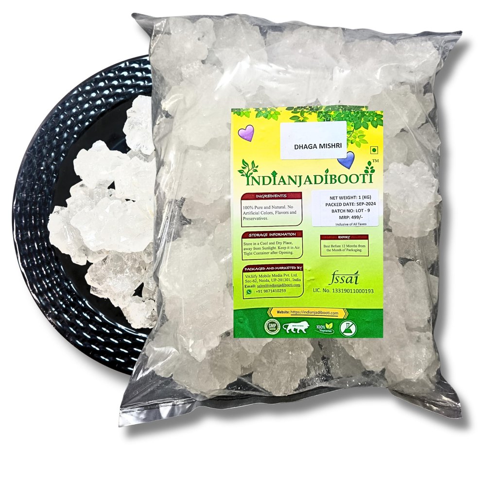 IndianJadiBooti Dhaga Mishri  Thread Rock Sugar Crystals | (1kg X 5 Packs) 5kg