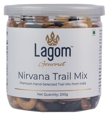 Lagom Gourmet Nirvana Trail Mix 200g | Premium Dry Fruit & Nut Mix | Dry Roasted | No Added Sugar | Vegan | Gluten Free | Seedless Raisins, Almonds, Cashews, Pistachios