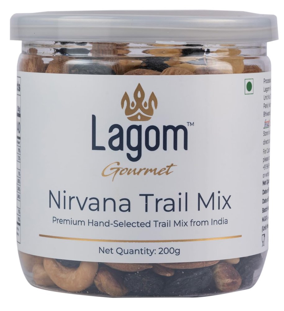 Lagom Gourmet Nirvana Trail Mix 200g | Premium Dry Fruit & Nut Mix | Dry Roasted | No Added Sugar | Vegan | Gluten Free | Seedless Raisins, Almonds, Cashews, Pistachios