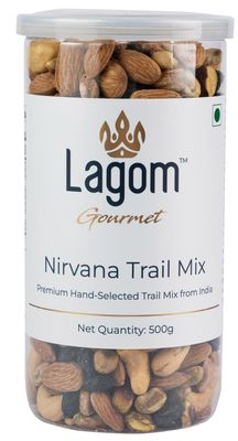 Lagom Gourmet Nirvana Trail Mix 500g | Premium Dry Fruit & Nut Mix | Dry Roasted | No Added Sugar | Vegan | Gluten Free | Seedless Raisins, Almonds, Cashews, Pistachios