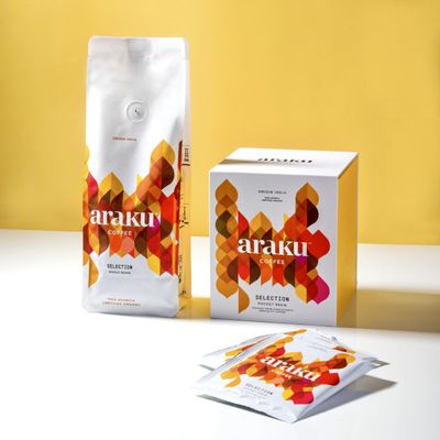 ARAKU Selection Coffee Combo Pack of 2  250 g Coffee Pouch & Pocket Brew Freshly Roasted 100% Arabica Beans (500, Whole Beans)