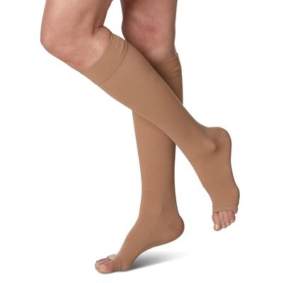 CLINICA CARE Cotton Medical Compression Stockings for Varicose Veins Class 2 Knee Length for men and women| Stockings for women | Stockings -Thigh Length(CC-Stocking-Knee-Length-M)