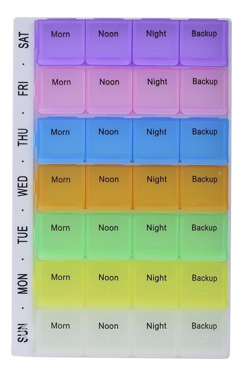 ATETO Pill Medicine Organizer | 7 Day Weekly Pill Case | Colorful Weekly Travel Pill Planner| Portable Travel Kits | Dust-Proof Box For Pills/Vitamin/Supplements (Plastic, Set of 1)