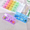ATETO Pill Medicine Organizer | 7 Day Weekly Pill Case | Colorful Weekly Travel Pill Planner| Portable Travel Kits | Dust-Proof Box For Pills/Vitamin/Supplements (Plastic, Set of 1) view 2