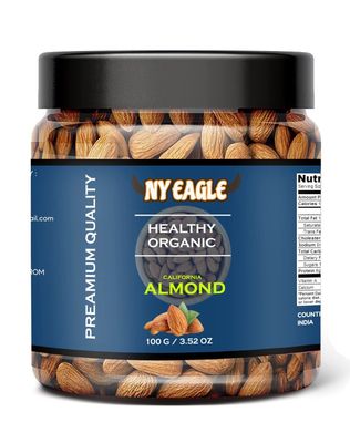 100% pure and helthy california almonds, rich in protein, Real Nuts, High in Fiber, Magnesium (100g, regular)