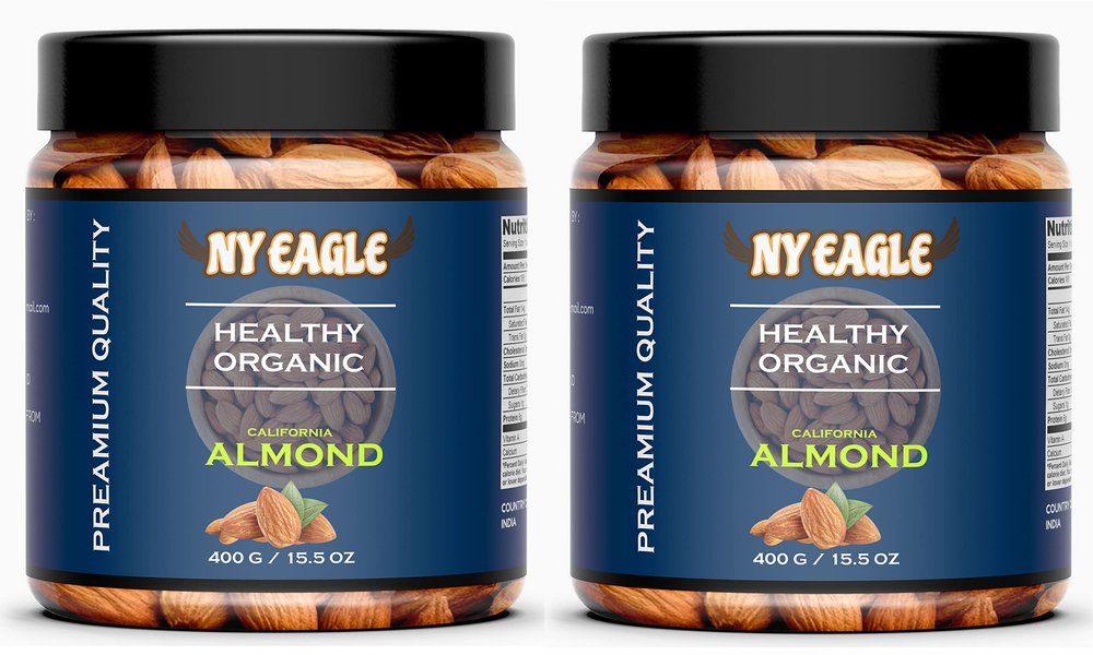 100% pure and helthy california almonds, rich in protein, Real Nuts, High in Fiber, Magnesium (800g, regular)