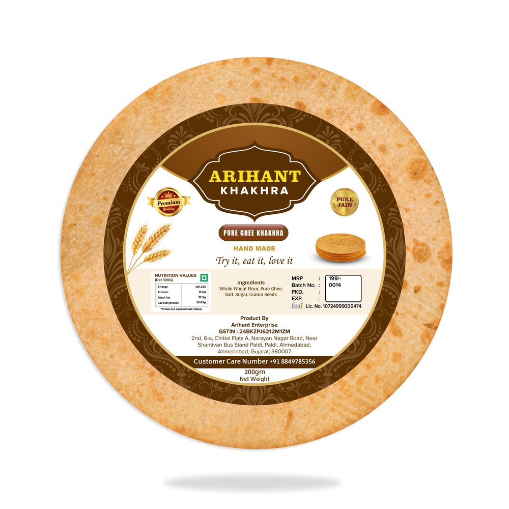 Arihant Khakhra Pure Ghee Khakhra Roasted And Healthy Snacks (200gm)