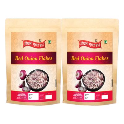 Okhli Musal Brand Diwali Sale Dried Red Onion Flakes - Large Flakes | Fresh Sun Dried Onion Flakes | Natural & Fresh | Suitable for Vegetarians-350g*2Pack Great Indian Festival
