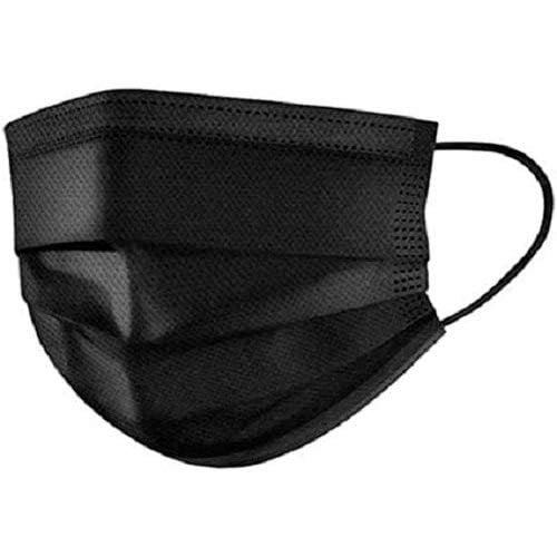 GIRIJA HEALTHCARE & SURGICALS Black 3 ply disposable face mask filter protection breathable dust proof, Pack of 100