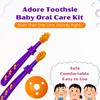 Adore Toothsie Baby Toothbrush |Oral Kit with Soft Chewable Bristle Beginner Brushing | Silicone Toothbrush for Toddler Kids (2Pcs) (Purple, Standerd) view 2