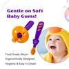 Adore Toothsie Baby Toothbrush |Oral Kit with Soft Chewable Bristle Beginner Brushing | Silicone Toothbrush for Toddler Kids (2Pcs) (Purple, Standerd) view 3