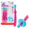 Adore Toothsie Baby Toothbrush |Oral Kit with Soft Chewable Bristle Beginner Brushing | Silicone Toothbrush for Toddler Kids (2Pcs) (Pink, Standerd) view 1
