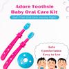 Adore Toothsie Baby Toothbrush |Oral Kit with Soft Chewable Bristle Beginner Brushing | Silicone Toothbrush for Toddler Kids (2Pcs) (Pink, Standerd) view 2