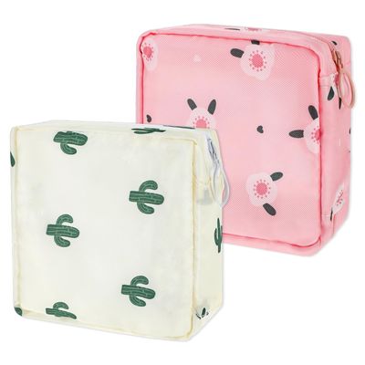 Aiyorse 2 Pcs Sanitary Napkin Storage Bag, Portable Reusable Period Bag Women Tampon Pouchs Menstrual Pad Bag Nursing Pad Holder with Zipper Period Kit Bag for Women Teen Girls Feminine Care