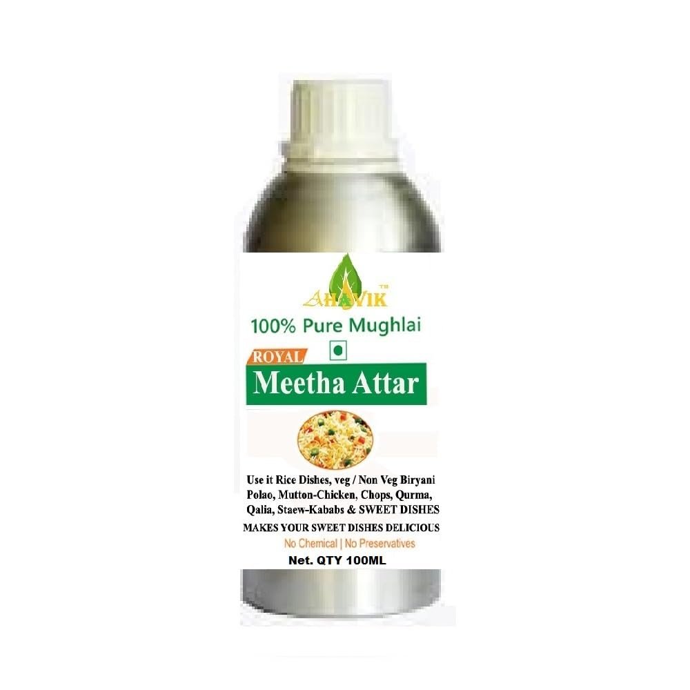 AHAVIK Mughlai Meetha Attar For Biryani, Polao, Pulao, Mughlai Mitha Essence Biriyani Used in Sweet & Rices Dishes (100 ML, Biryani Meetha Attar)