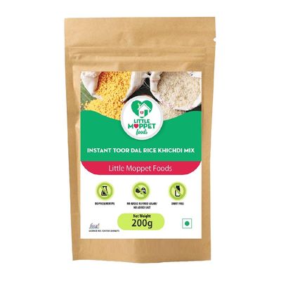 Little Moppet Foods  Instant Toordal Rice Khichdi Mix 200g | No Additives and Preservatives | Free from Added Salt and Sugar | Made with Rice and Toordal