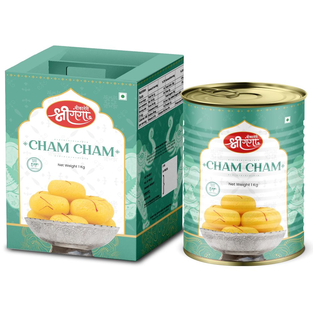 Bikaneri Shree Ganga Cham Cham 1Kg | Authentic Sweets | Soft & Juicy Indian Mithai for Festivals, Weddings & Gifting | Traditional Dessert