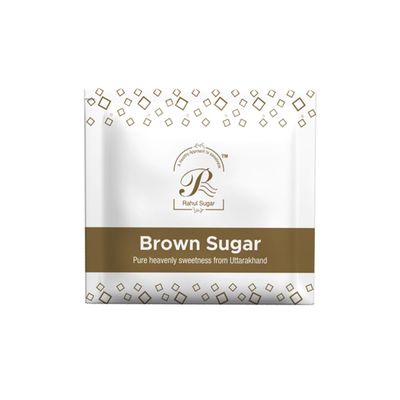 Rahul Sugar Brown Sugar Sachet (5G Each X 200Pcs) Pure and Chemical Free Brown Sugar n| Sweet with Low Calories | Sugar for Tea,Coffee, Milk, Cane Sugar | Unrefined | Bura Sugar Brown Powder (1 kg)