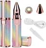 Axiesh 2 In 1 Rainbow Painless Face Hair Remover for Women USB Rechargeable Eyebrow Chin Upper Lip Trimmer For Women view 1