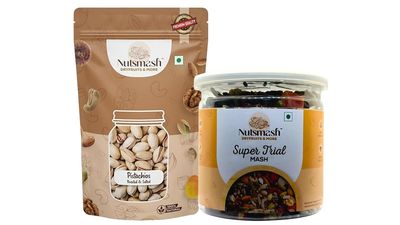 Nutsmash Healthy Dehydrated Fruits Combo of Super Trail Mix 500G + Pista-500G