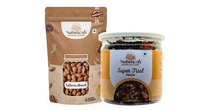 Nutsmash Healthy Dehydrated Fruits Combo of Super Trail Mix 200G + California Almond-200G
