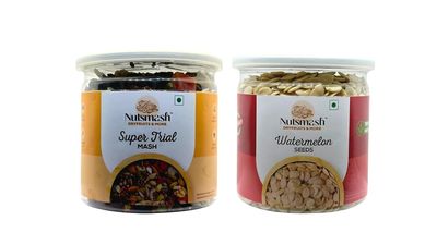 Nutsmash Healthy Dehydrated Fruits Combo of Super Trail Mix 500G & Watermelon-500G