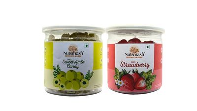 Nutsmash Healthy Dehydrated Fruits Combo of sugar sweet Amla Candy 500G and Watermelon-500G