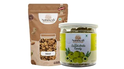 Nutsmash Healthy Dehydrated Fruits Combo of sugar sweet Amla Candy 200G and Blueberry-200G