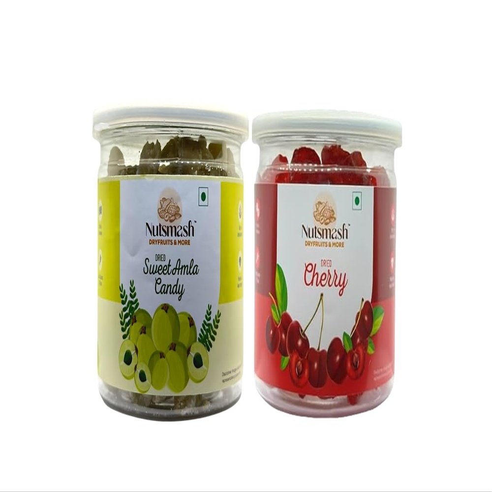 Nutsmash Healthy Dehydrated Fruits Combo of Sweet Amla Candy 200G & Flax-200G