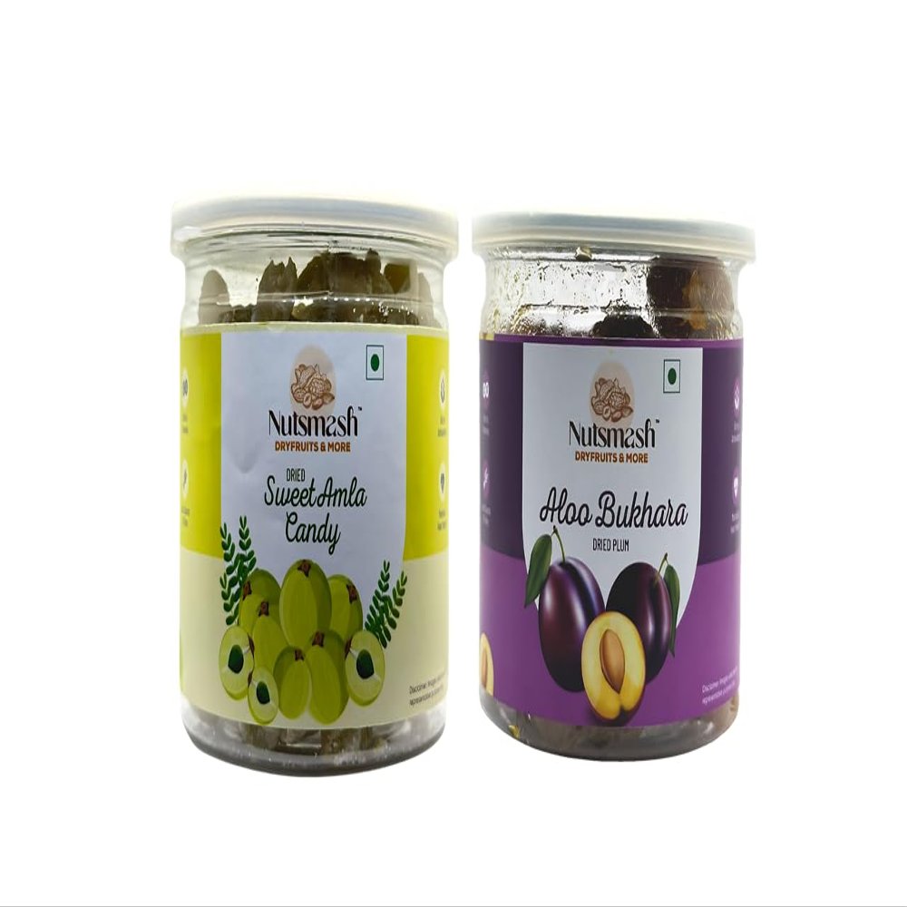 Nutsmash Healthy Dehydrated Fruits Combo of Sweet Amla Candy 500G & Walnut-500G