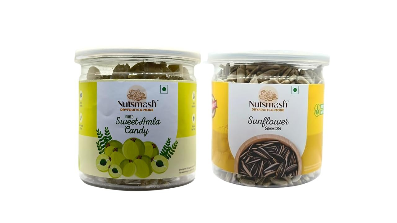Nutsmash Healthy Dehydrated Fruits Combo of Sweet Amla Candy 500G & Pineapple-500G