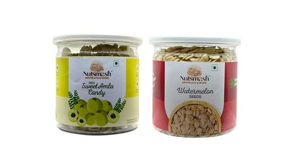 Nutsmash Healthy Dehydrated Fruits Combo of Sweet Amla Candy 500G + Cherry-500G