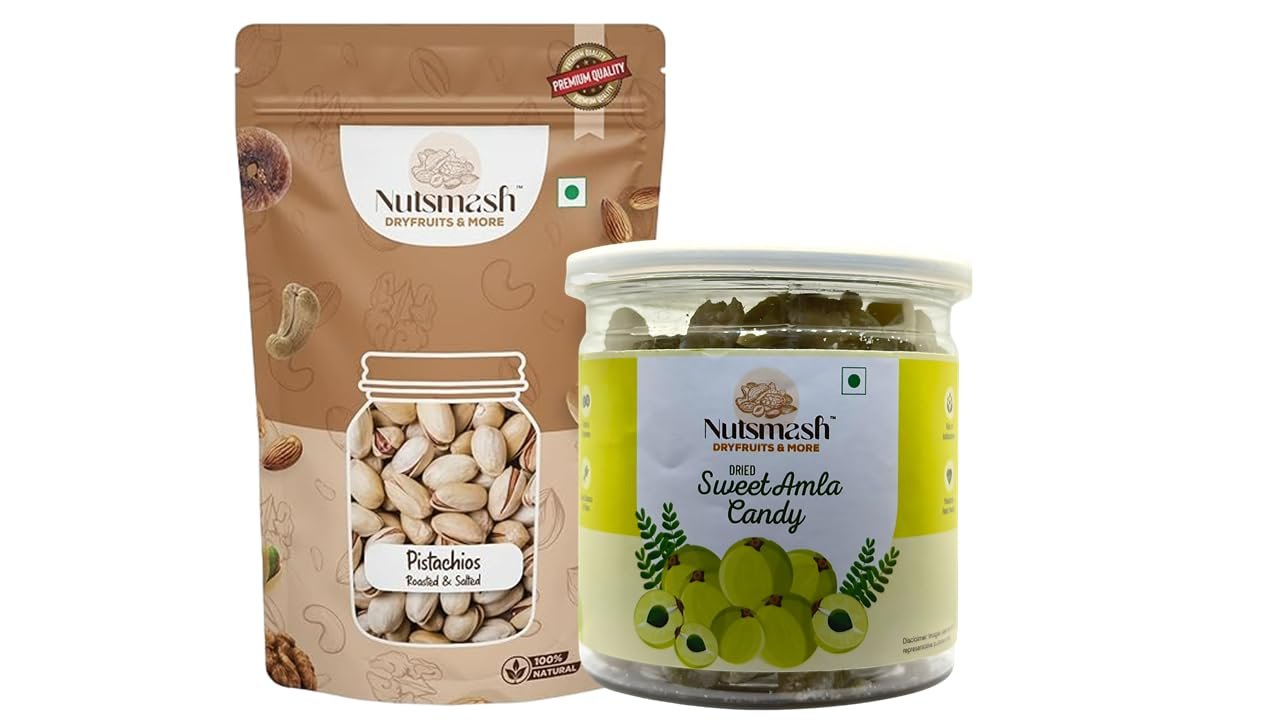 Nutsmash Healthy Dehydrated Fruits Combo of Sweet Amla Candy 200G + Apricot-200G