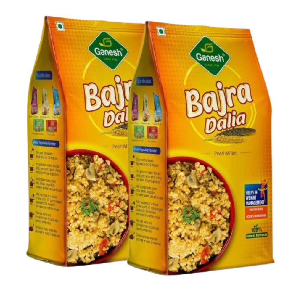 Ganesh bajra dalia - 500 gm (pack of 2) nutritious and wholesome bajra dalia for healthy living ideal for breakfast snacks and cooking rich in fiber and essential nutrients