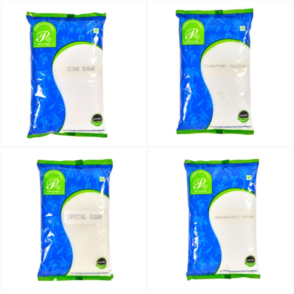 Rahul Sugar Breakfast Sugar, Icing Sugar, Crystal & Castor Combo Pack of 4 Each of 1Kg