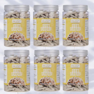 Aam Papad Khatta Meetha Jar | After Meal Digestives Mukhwas Mouth Fresheners, Handmade & Sun-dried Chatpata Aam Papad Mango Slices 1800g (Pack of 6, 300g Each)