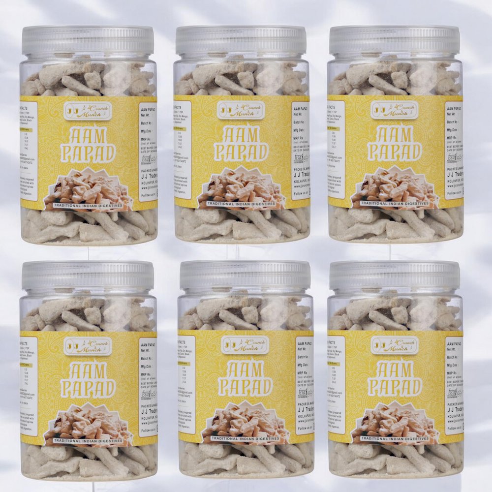Aam Papad Khatta Meetha Jar | After Meal Digestives Mukhwas Mouth Fresheners, Handmade & Sun-dried Chatpata Aam Papad Mango Slices 1800g (Pack of 6, 300g Each)