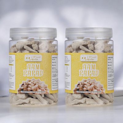 Aam Papad Khatta Meetha 300g Jar | Handmade Sun-Dried Mango Slices | Chatpata After Meal Digestive Mukhwas Mouth Freshener (Pack of 2)